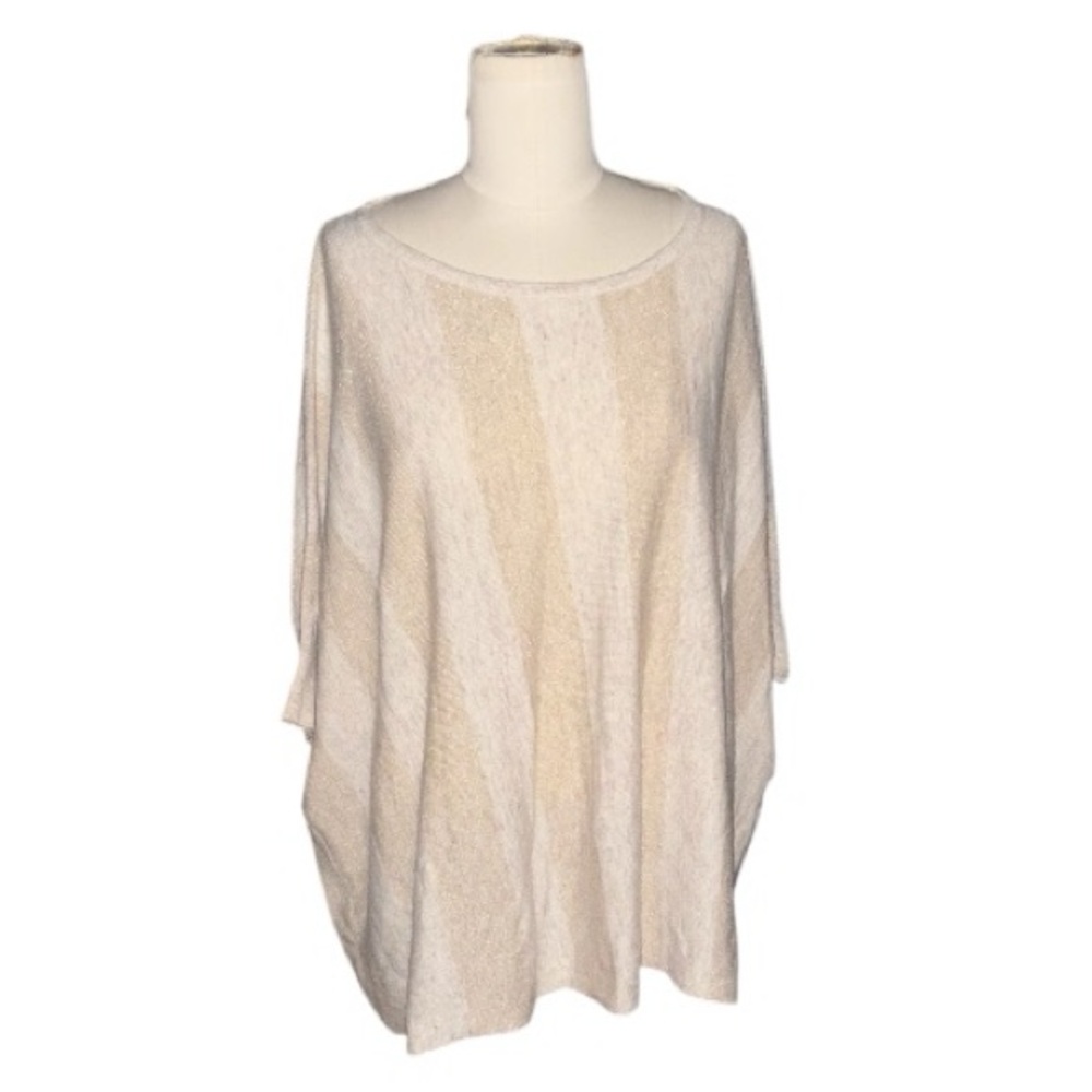 Kerisma Cream Vertical Stripe Poncho Sweater